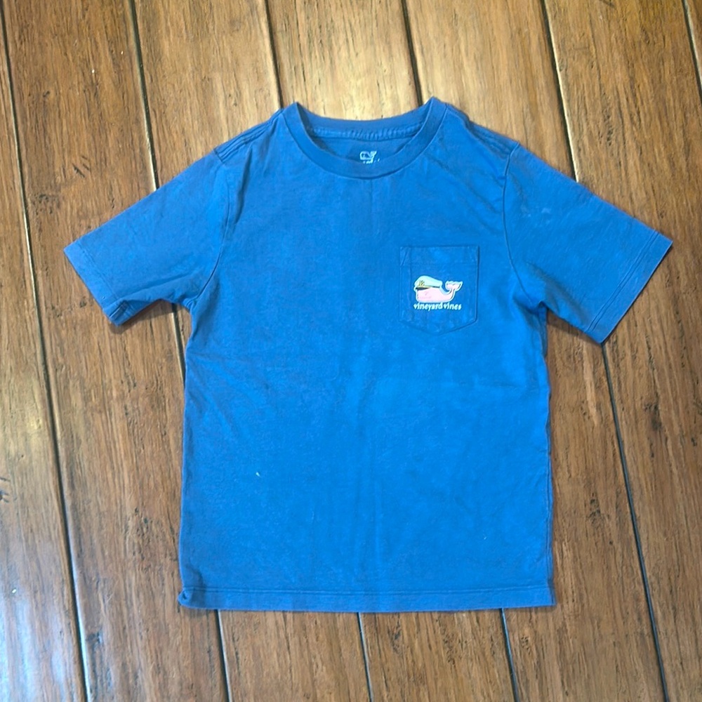 Vineyard Vines Lobster Bake Blue Short Sleeve Tee Shirt T-shirt Boys 6 EUC